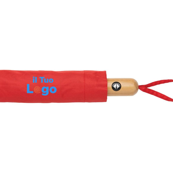 Mini ombrello bambù apri/chiudi 21" rPET 190T Impact AWARE™ - personalizzabile con logo