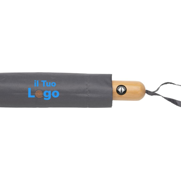 Mini ombrello bambù apri/chiudi 21" rPET 190T Impact AWARE™ - personalizzabile con logo