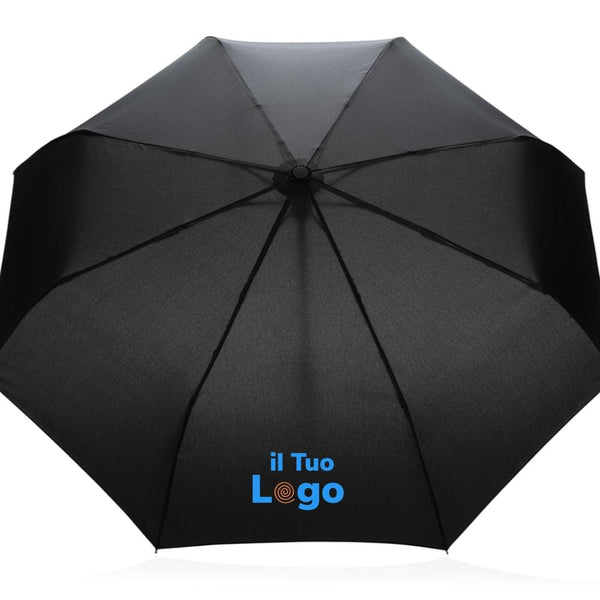 Mini ombrello bambù apri/chiudi 21" rPET 190T Impact AWARE™ - personalizzabile con logo