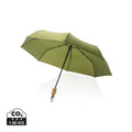 Mini ombrello bambù apri/chiudi 21" rPET 190T Impact AWARE™ verde - personalizzabile con logo