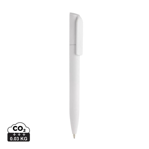 Mini penna Pocketpal in ABS riciclato certificato GRS bianco - personalizzabile con logo