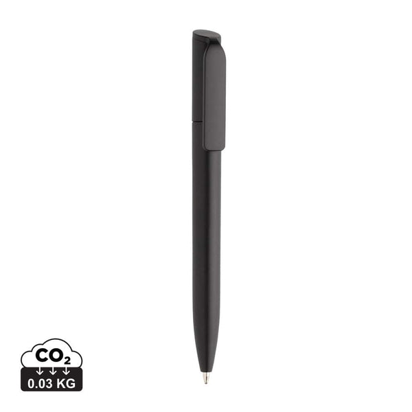 Mini penna Pocketpal in ABS riciclato certificato GRS nero - personalizzabile con logo