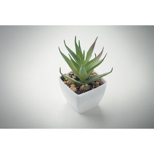 Mini pianta artificiale aloe ferox Bianco - personalizzabile con logo