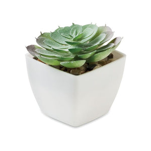 Mini pianta artificiale echeveria forma Bianco - personalizzabile con logo