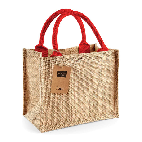 Mini Shopper in Juta Deluxe beige/rosso / UNICA - personalizzabile con logo