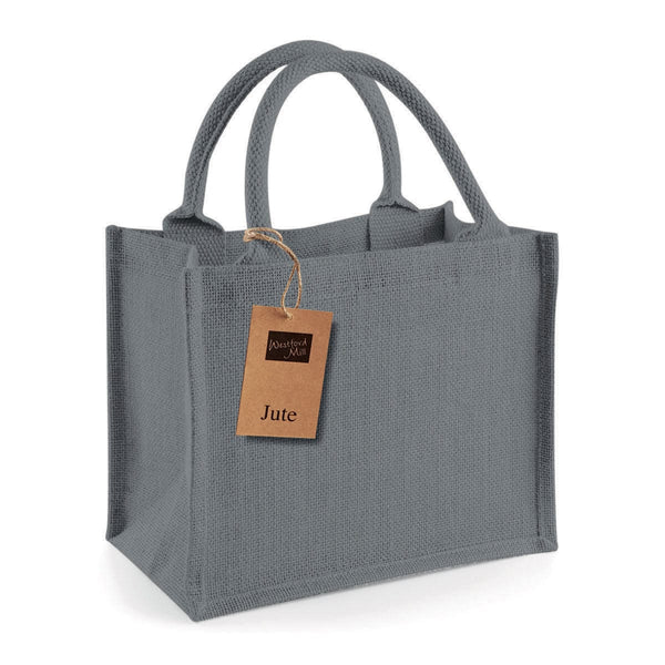 Mini Shopper in Juta Deluxe grigio / UNICA - personalizzabile con logo