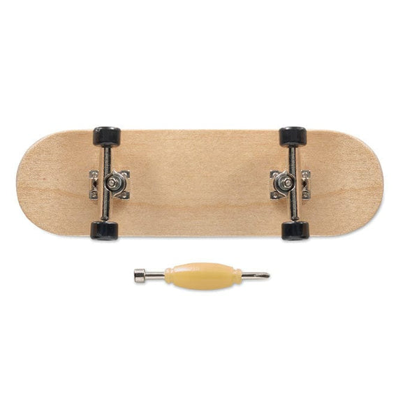 Mini skateboard di legno beige - personalizzabile con logo