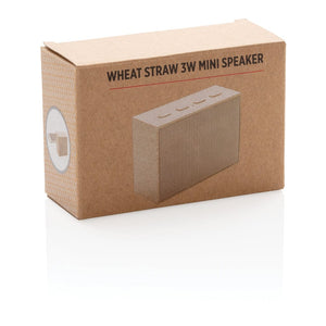 Mini speaker 3W in fibra di grano marrone - personalizzabile con logo