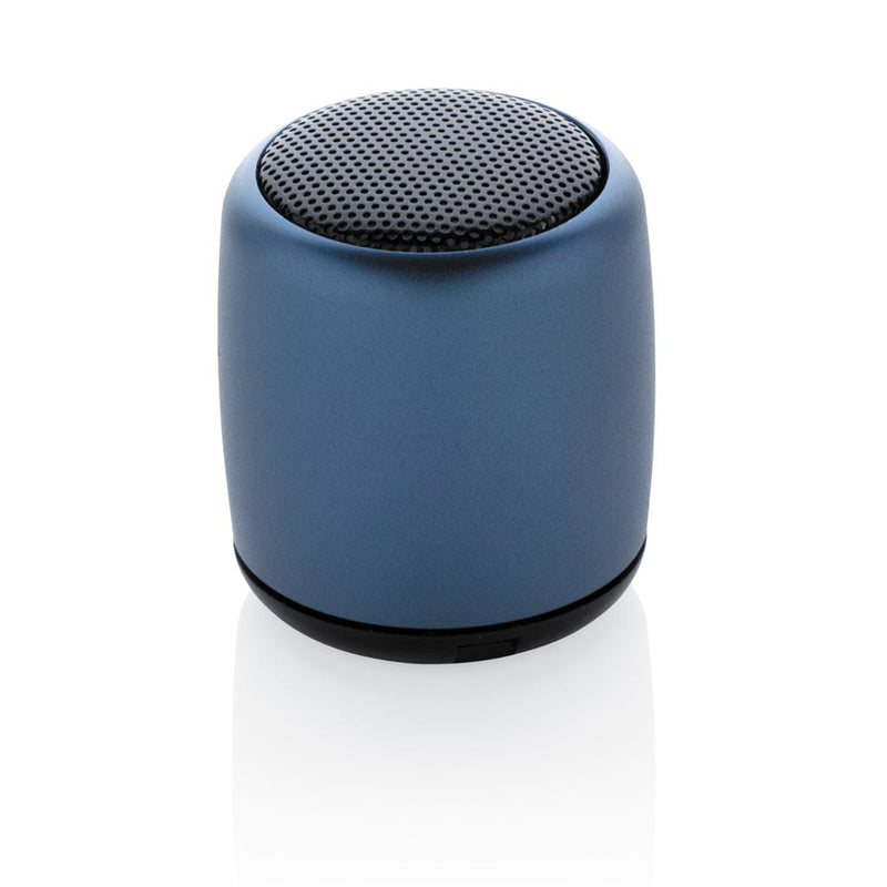 Mini speaker wireless in alluminio blu - personalizzabile con logo