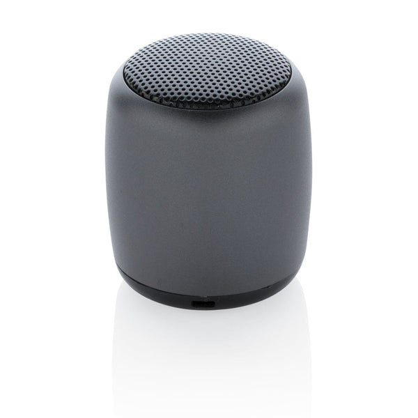 Mini speaker wireless in alluminio grigio scuro - personalizzabile con logo