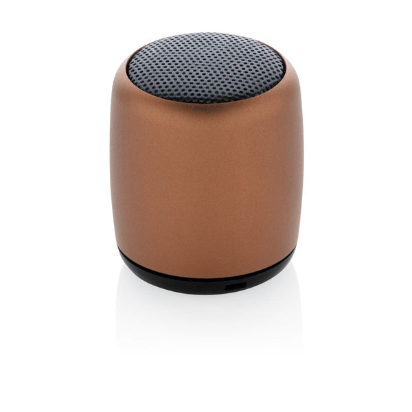 Mini speaker wireless in alluminio marrone - personalizzabile con logo