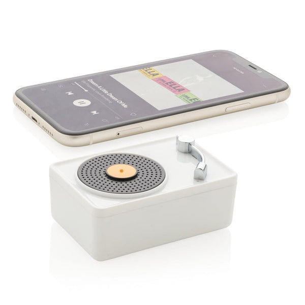 Mini speaker wirelss 3W vintage bianco - personalizzabile con logo