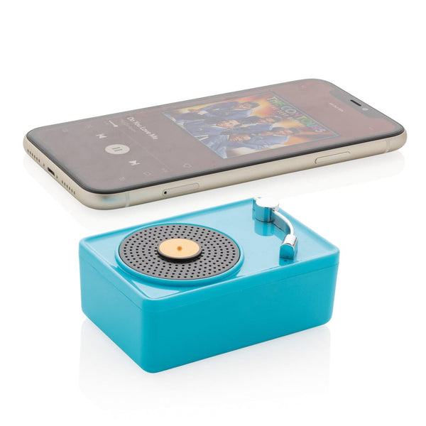 Mini speaker wirelss 3W vintage blu - personalizzabile con logo
