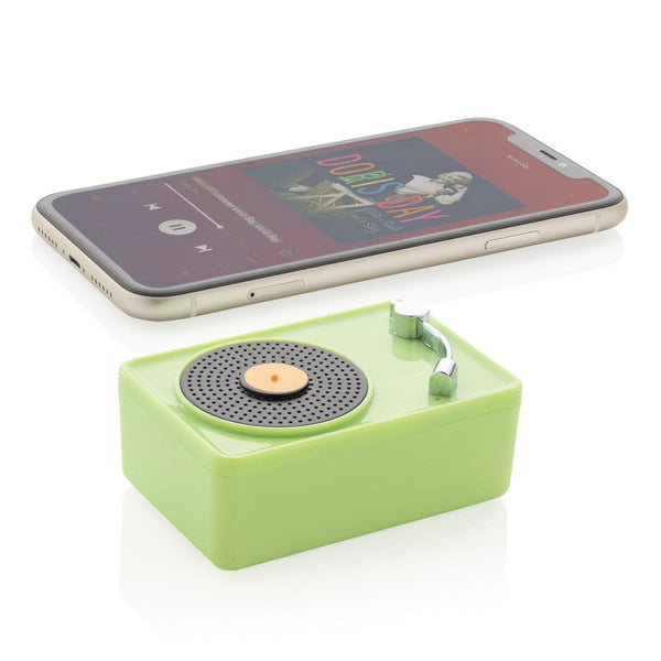 Mini speaker wirelss 3W vintage verde - personalizzabile con logo