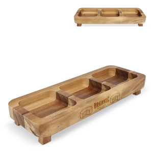 Mini tavolo da snack in legno 35 cm natural - personalizzabile con logo