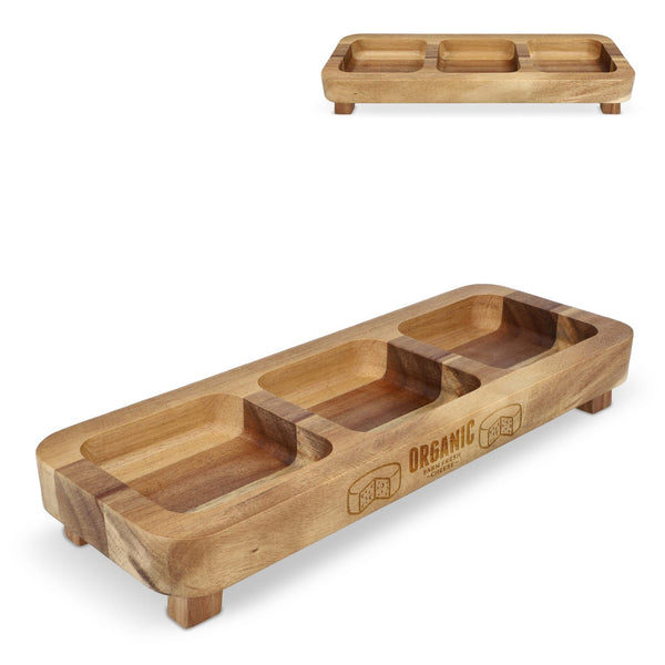 Mini tavolo da snack in legno 35 cm natural - personalizzabile con logo