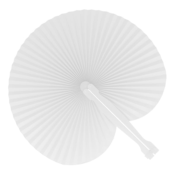 Mini ventaglio pieghevole Bianco - personalizzabile con logo