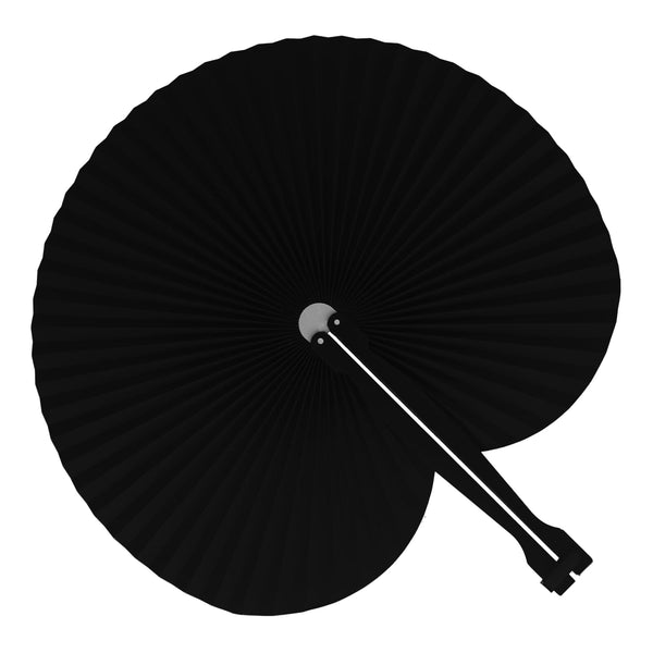Mini ventaglio pieghevole Nero - personalizzabile con logo