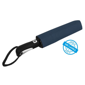 Ombrello pieghevole antivento automatico blu navy - personalizzabile con logo