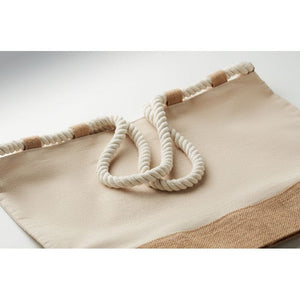 Borsa da spiaggia in tela Beige - personalizzabile con logo
