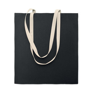 Shopper in cotone 140 e manici a contrasto Nero - personalizzabile con logo