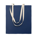 Shopper in cotone 140 e manici a contrasto Blu - personalizzabile con logo