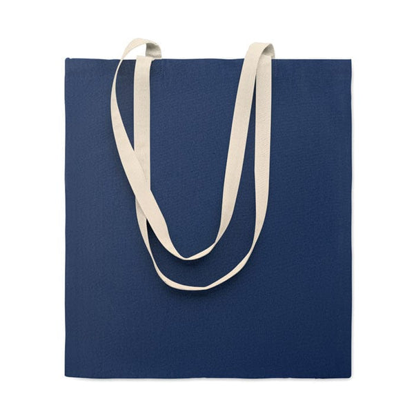 Shopper in cotone 140 e manici a contrasto Blu - personalizzabile con logo