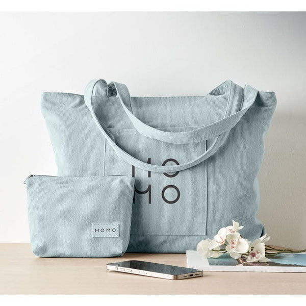 Shopper grande in velluto a coste - personalizzabile con logo