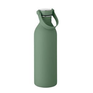 Bottiglia a singolo strato Recycled Inox verde - personalizzabile con logo