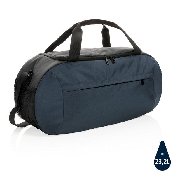 Moderna borsa sportiva RPET Impact AWARE™ blu navy - personalizzabile con logo