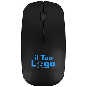 Mouse senza fili nero - personalizzabile con logo