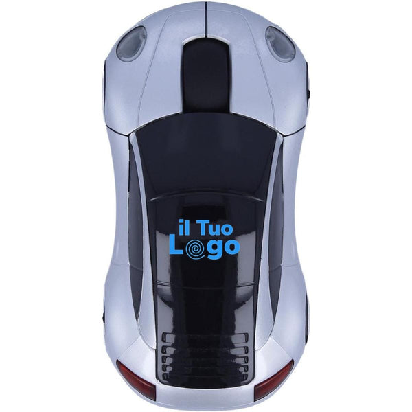 Mouse wireless 'automobile' color argento - personalizzabile con logo