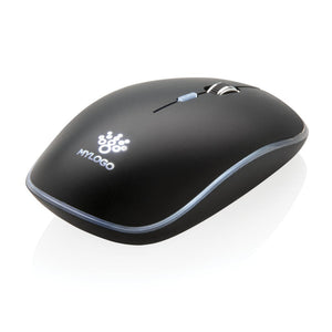 Mouse wireless con logo retroilluminato nero - personalizzabile con logo