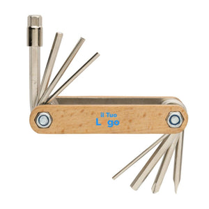 Multi attrezzo in legno marrone - personalizzabile con logo