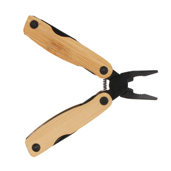 Multi-tool Bamboo 12 funzioni Nero - personalizzabile con logo