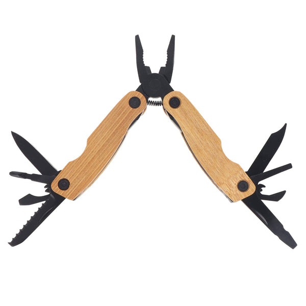 Multi-tool Bamboo 12 funzioni Nero - personalizzabile con logo