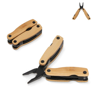 Multi-tool Bamboo 12 funzioni Nero - personalizzabile con logo