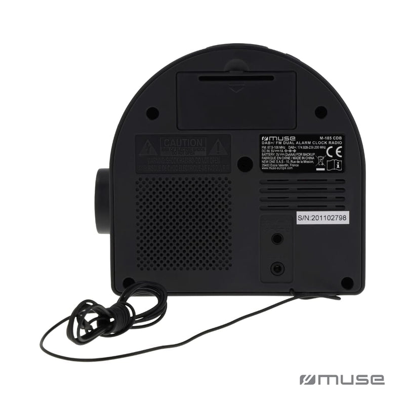 Muse DAB/DAB+ FM Dual Alarm Clock Radio Grigio - personalizzabile con logo