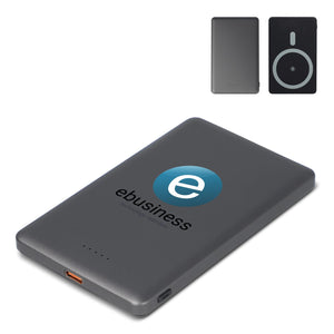 Nexus Wireless Powerbank compatibile con MagSafe R-ABS 5000 mAh Nero / grigio scuro - personalizzabile con logo