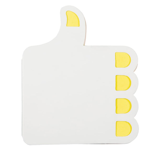 Note adesive thumbs-up Bianco / Giallo - personalizzabile con logo