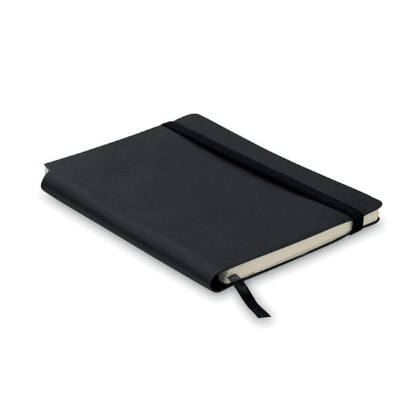 Notebook a righe in PU (A5) Nero - personalizzabile con logo