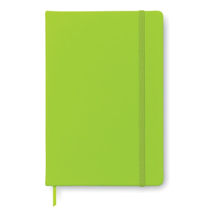 Notebook A5 a righe verde calce - personalizzabile con logo