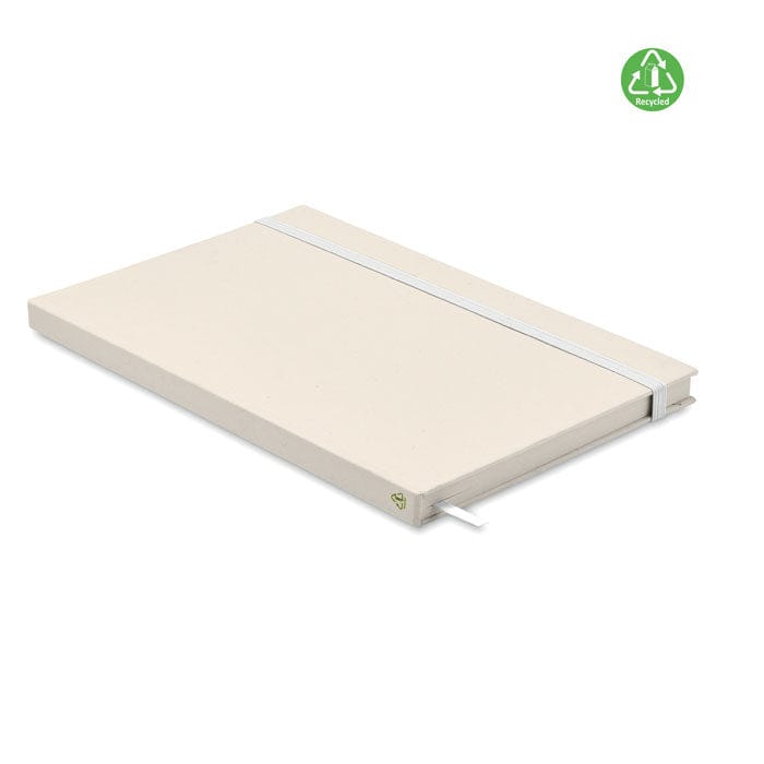 Notebook A5 cartone Recycled Milk bianco - personalizzabile con logo