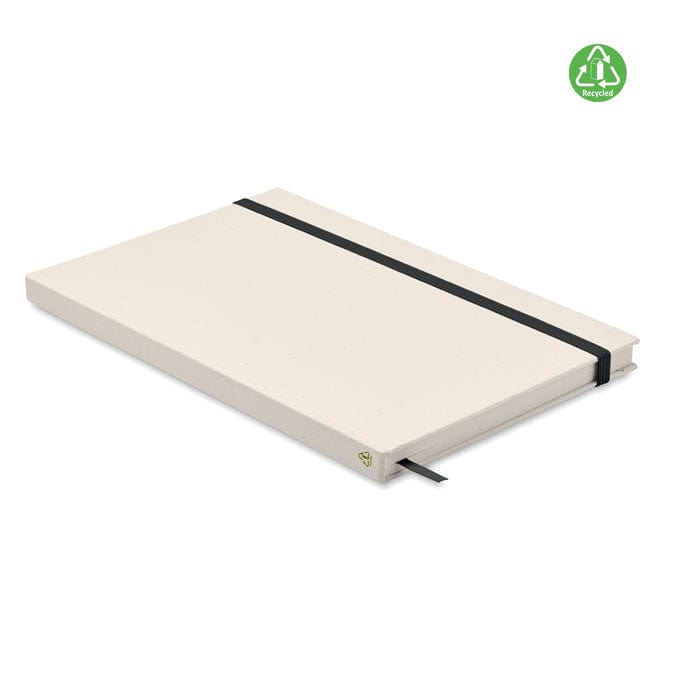Notebook A5 cartone Recycled Milk Nero - personalizzabile con logo