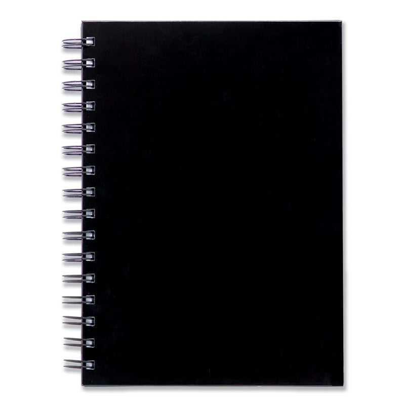 Notebook A5 con spirale Nero - personalizzabile con logo