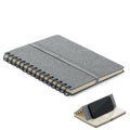 Notebook A5 con supporto phone Grigio - personalizzabile con logo