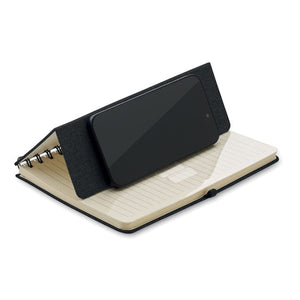 Notebook A5 con supporto phone - personalizzabile con logo