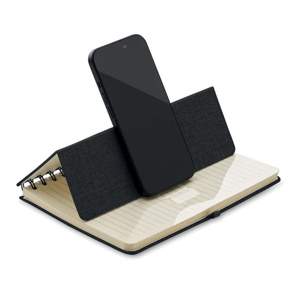 Notebook A5 con supporto phone - personalizzabile con logo