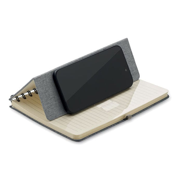 Notebook A5 con supporto phone - personalizzabile con logo