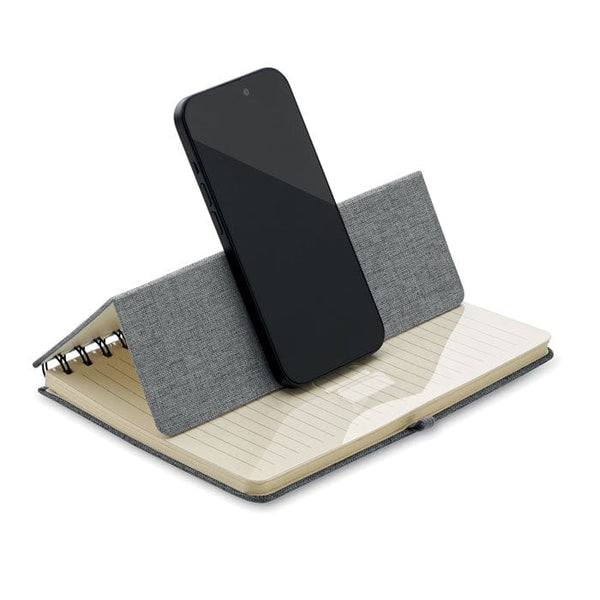 Notebook A5 con supporto phone - personalizzabile con logo